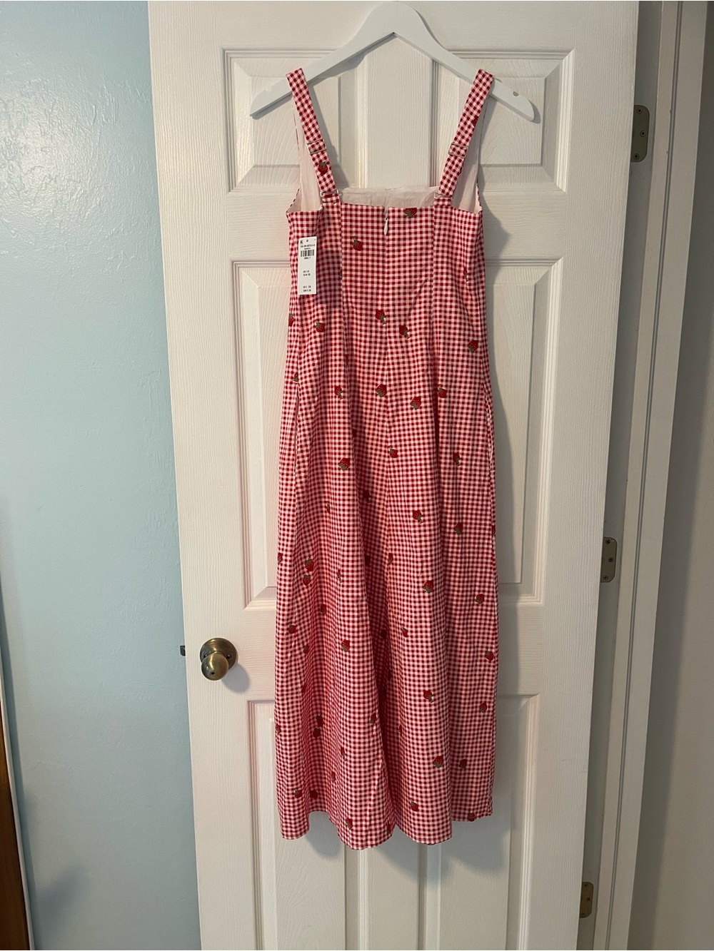 Abercrombie & Fitch Mila Midi Red Gingham Small NWT - Picture 3 of 5